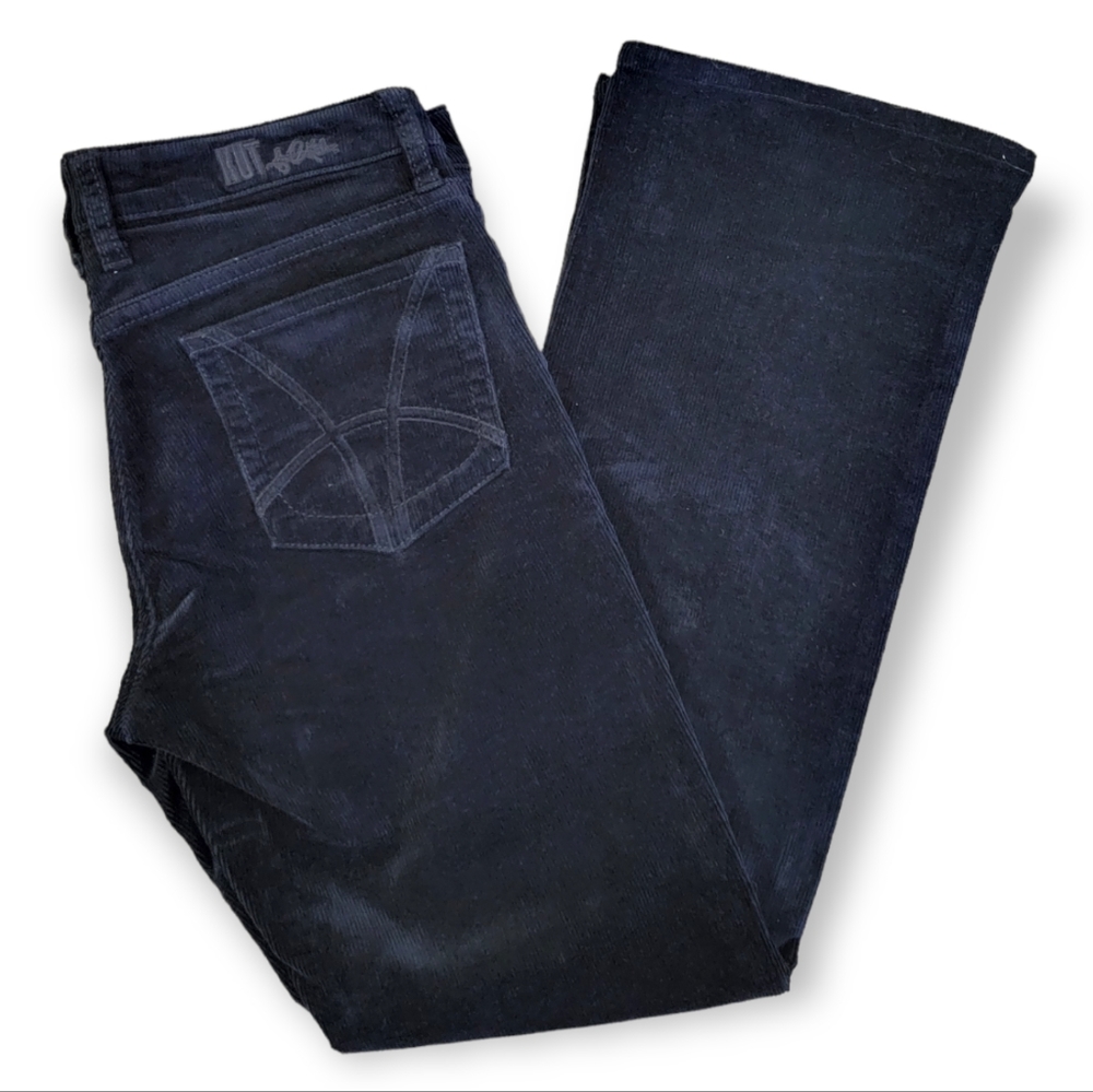Kut from the Kloth Farrah Baby Bootcut Corduroy Jeans Black Size 6